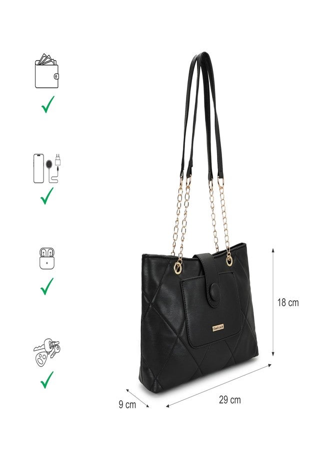 Fastrack Structured Quilted Tote Bag for Women, Girls and Ladies | Made of Premium PU Material | Tote for Casual Carry | Ladies Purse Handbag | Totes for Office Use - Image 4